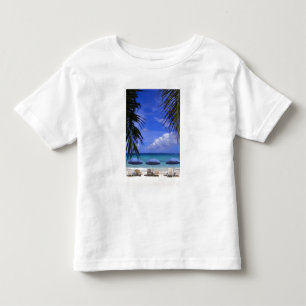 T-shirt Pour Les Tous Petits parasols sur la plage, St-Maarten, Caraïbes
