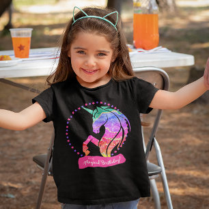 T-shirt Pour Les Tous Petits Parties scintillant Unicorn Arc-en-ciel C'est mon