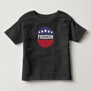 T-shirt Pour Les Tous Petits Patriotique Américain Perturbé Liberté Rouge Blanc