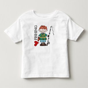 T-shirt Pour Les Tous Petits Pêche rouge d'amour du garçon I de cheveux
