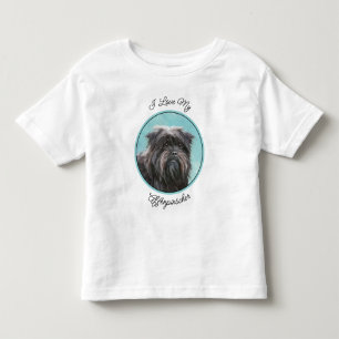 T-shirt Pour Les Tous Petits Peinture Affenpinscher - Joli art original chien