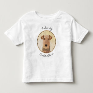 T-shirt Pour Les Tous Petits Peinture Airedale Terrier - Cute Original Art