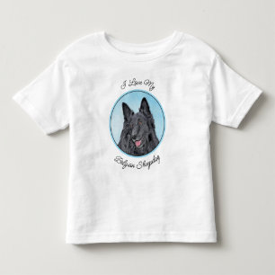T-shirt Pour Les Tous Petits Peinture belge Sheepdog - Cute Original Chien Art