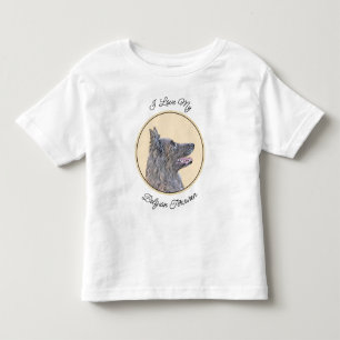 T-shirt Pour Les Tous Petits Peinture belge Tervuren - Cute Original Chien Art