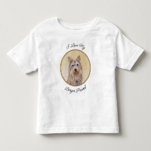 T-shirt Pour Les Tous Petits Peinture Berger Picard - Joli art original chien