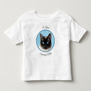 T-shirt Pour Les Tous Petits Peinture de chats de Siamese - Cute Original Cat A