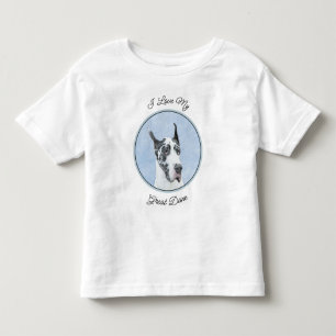 T-shirt Pour Les Tous Petits Peinture de Great Dane (Arlequin) - Art original d