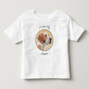 T-shirt Pour Les Tous Petits Peinture de pointeur - jolie art original de chien