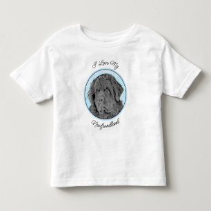 T-shirt Pour Les Tous Petits Peinture de Terre-Neuve - Cute Original Chien Art