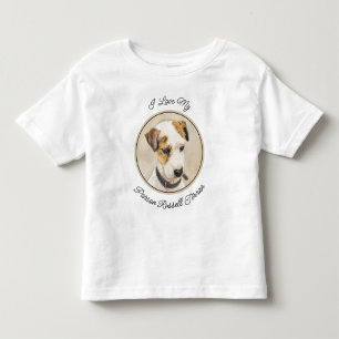 T-shirt Pour Les Tous Petits Peinture de Terrier de Jack Russell - Art Canin