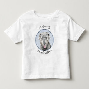 T-shirt Pour Les Tous Petits Peinture de Wolfhound irlandais - Joli art origina