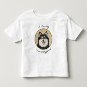T-shirt Pour Les Tous Petits Peinture Lapphund Finlandaise - Joli art original 