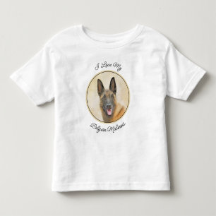 T-shirt Pour Les Tous Petits Peinture Malinoise belge - Cute Original Chien Art
