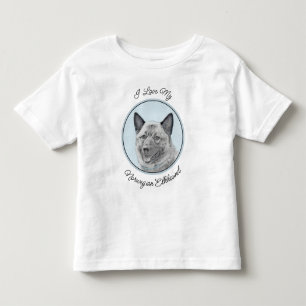 T-shirt Pour Les Tous Petits Peinture norvégienne Elkhound - Art original Chien