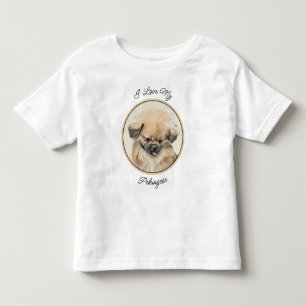 T-shirt Pour Les Tous Petits Peinture Pekingese - Cute Original Chien Art