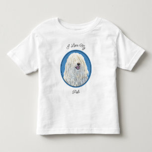 T-shirt Pour Les Tous Petits Peinture Puli - Cute Original Chien Art