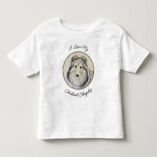 T-shirt Pour Les Tous Petits Peinture Shetland Sheepdog - Jolie art original ch