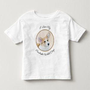 T-shirt Pour Les Tous Petits Pembroke Welsh Corgi Peinture - Art Chien original