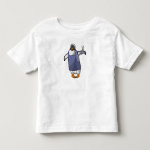 T-shirt Pour Les Tous Petits Penguin coiffeur avec ciseaux