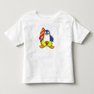 T-shirt Pour Les Tous Petits Penguin comme surfer avec Surfer