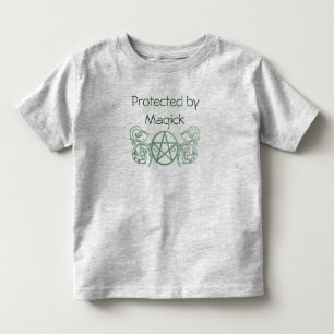 T-shirt Pour Les Tous Petits Pentacle vert aux fleurs