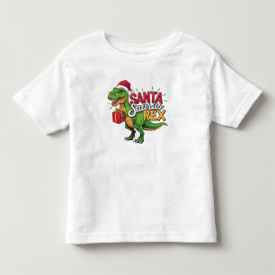 T-shirt Pour Les Tous Petits Père Noël saurus-rex joyeux chemise de Noël pour e