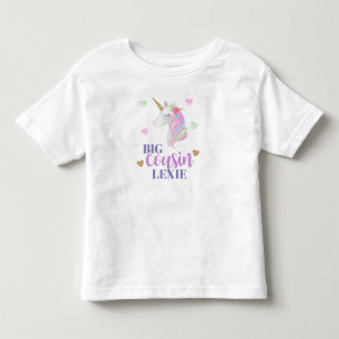 T-shirt Pour Les Tous Petits Personnalisation de Girls Unicorn Big Cousin