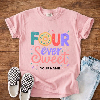 T-shirt Pour Les Tous Petits Personnalisé 4ème Anniversaire Enfants Quatre Pour
