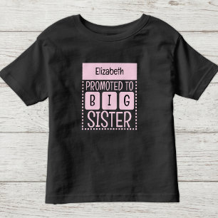 T-shirt Pour Les Tous Petits Personnaliser le nom grande sœur rose
