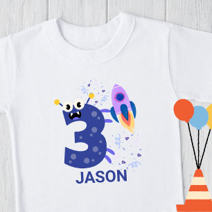 T-shirt Pour Les Tous Petits PERSONNALISEZ-LE ! Anniversaire du mignon monstre 