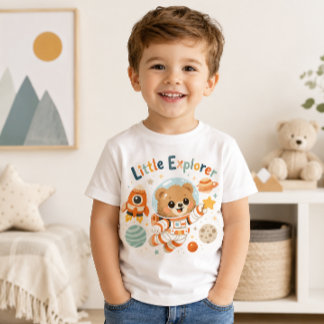 T-shirt Pour Les Tous Petits Petit ours explorateur astronaute aventurier spati