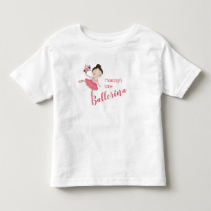 T-shirt Pour Les Tous Petits Petite Ballerine de maman (Cheveux Brown foncés)