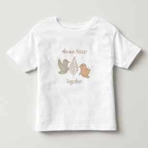 T-shirt Pour Les Tous Petits Petits oiseaux beiges à Feeder - Better Together.
