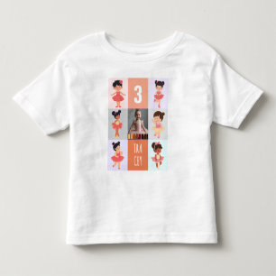 T-shirt Pour Les Tous Petits Photo d'anniversaire bébé ballerine pastel Pop Art