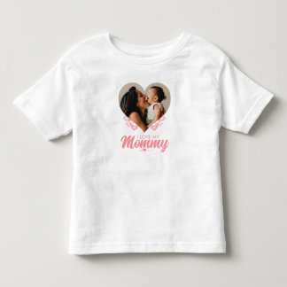 T-shirt Pour Les Tous Petits Photo du coeur, j'aime ma maman