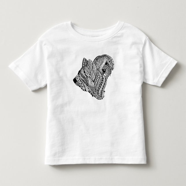 T-shirt Pour Les Tous Petits Pièce en t d'enfant en bas âge de Briard B/W de (Devant)