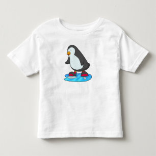 T-shirt Pour Les Tous Petits Pingouin at Ice skating with Ice skates