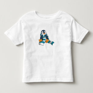 T-shirt Pour Les Tous Petits Pingouin avec Écharpe