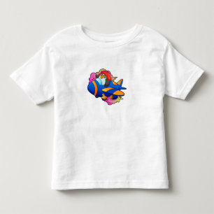 T-shirt Pour Les Tous Petits Pingouin comme pilote avec avion