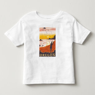 T-shirt Pour Les Tous Petits Plage et cerfs-volants - roche de joint, Orégon