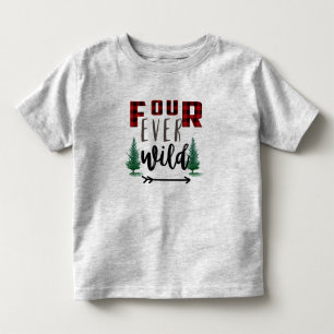 T-shirt Pour Les Tous Petits Plaid sauvage de flanelle de bûcheron sauvage de