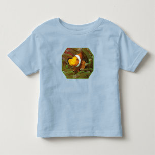 T-shirt Pour Les Tous Petits Poisson clown dans l'anémone verte. Conception pho