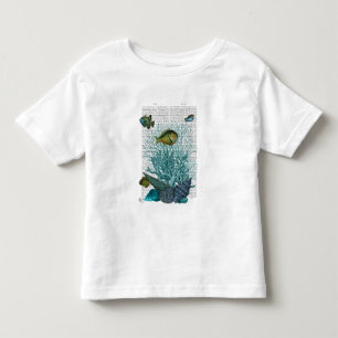 T-shirt Pour Les Tous Petits Poissons, coquillages bleus et coraux