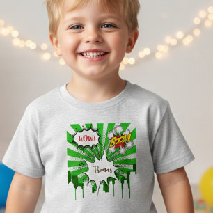T-shirt Pour Les Tous Petits Pop art green comic boy