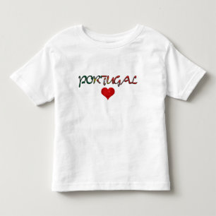 T-shirt Pour Les Tous Petits Portugal Love Red Heart Drapeau Couleurs Typograph