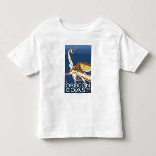 T-shirt Pour Les Tous Petits Poulpe de côte de l'Orégon