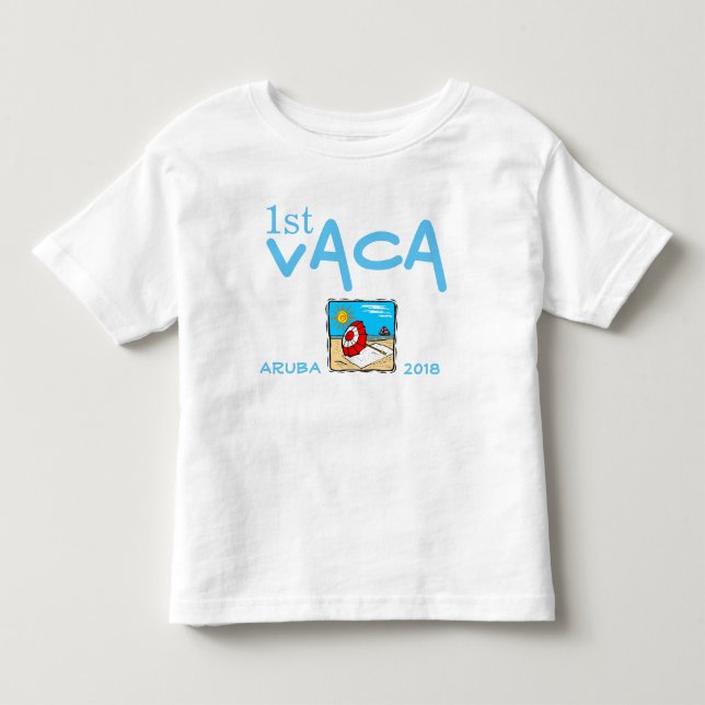 T-shirt Pour Les Tous Petits premières vacances personnalisées (Devant)