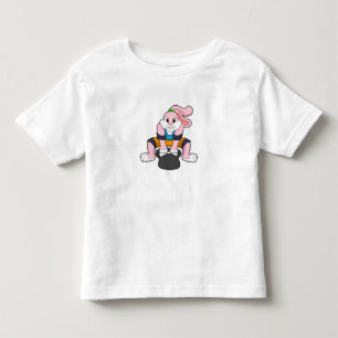 T-shirt Pour Les Tous Petits Rabbit en forme avec Dumbbell.PNG