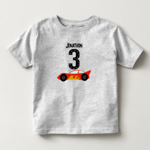 T-shirt Pour Les Tous Petits Racecar personnalisé 3ème anniversaire