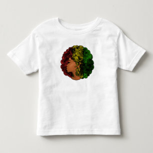 T-shirt Pour Les Tous Petits Rasta femme noire afro rouge jaune vert